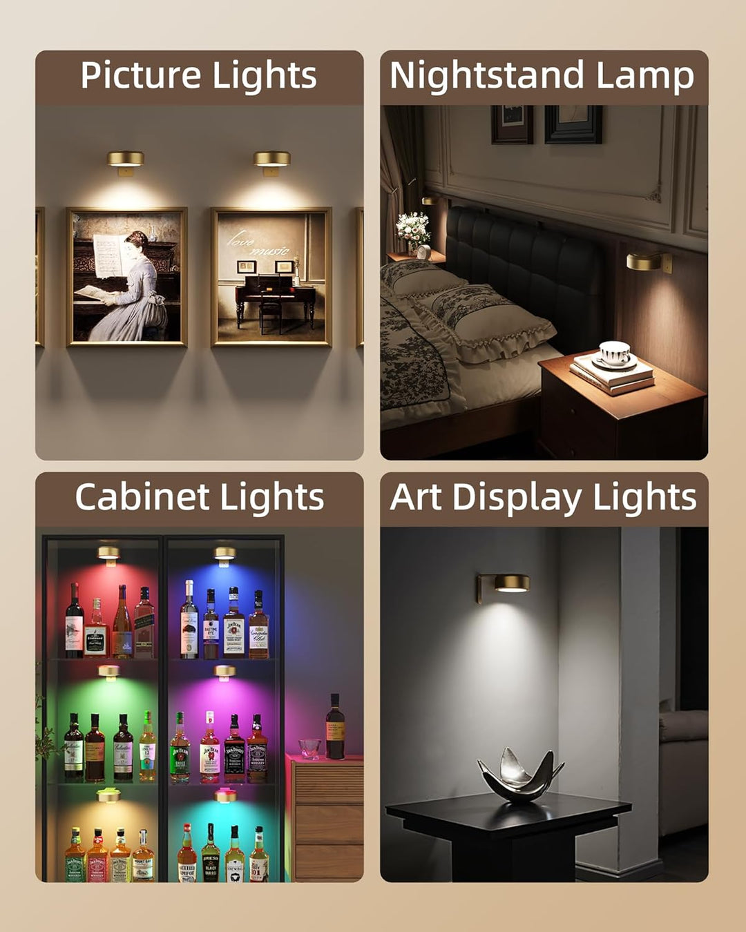 LightsCordless™ Rechargeable Picture Light - Illuminate Your Art Wirelessly
