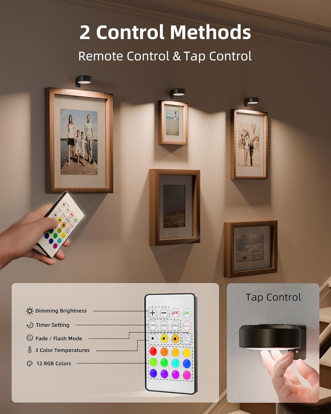LightsCordless™ Rechargeable Picture Light - Illuminate Your Art Wirelessly