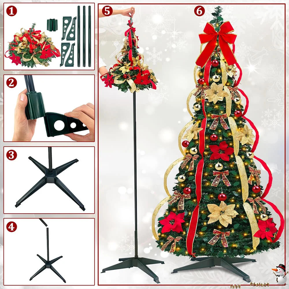 Pop-up rode kerstboom