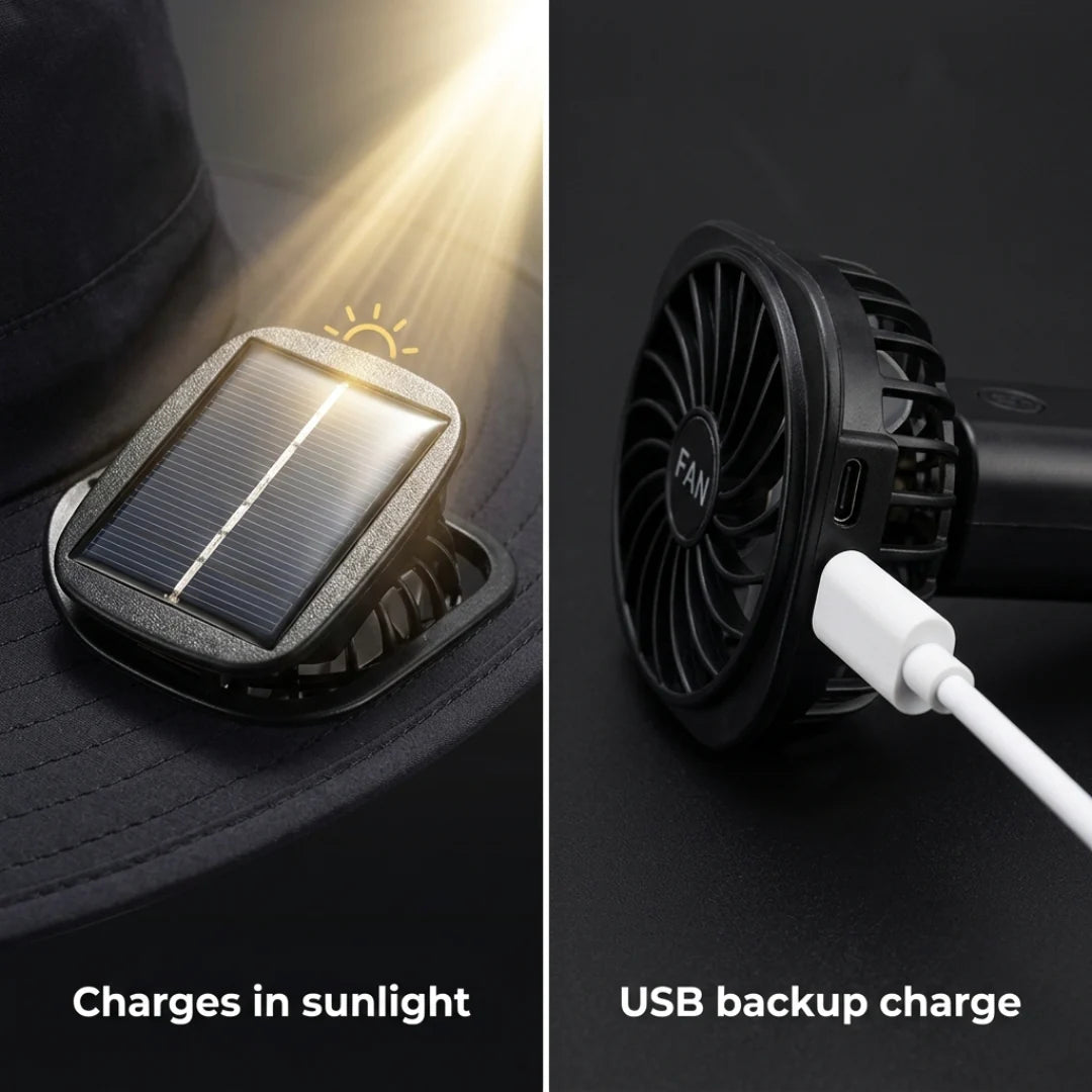 Solar Powered Fan Hat