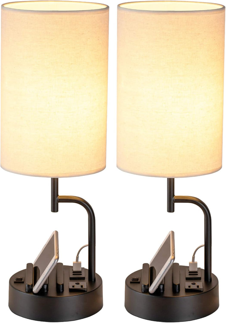 ChargeEase™ Nightstand with Charging Station