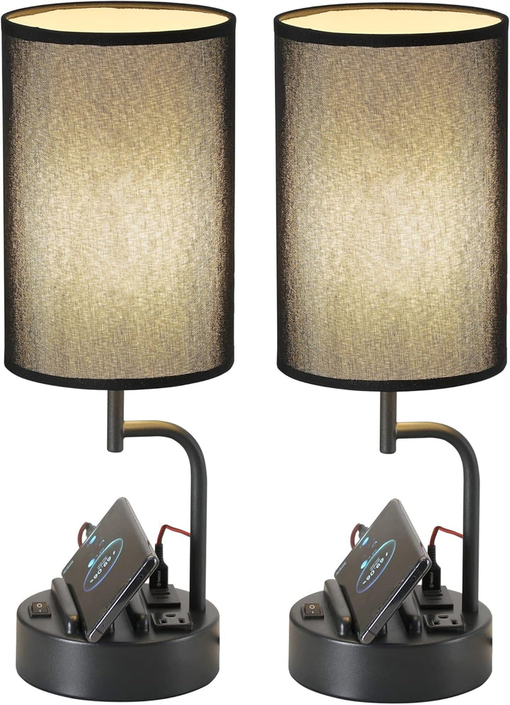 ChargeEase™ Nightstand with Charging Station