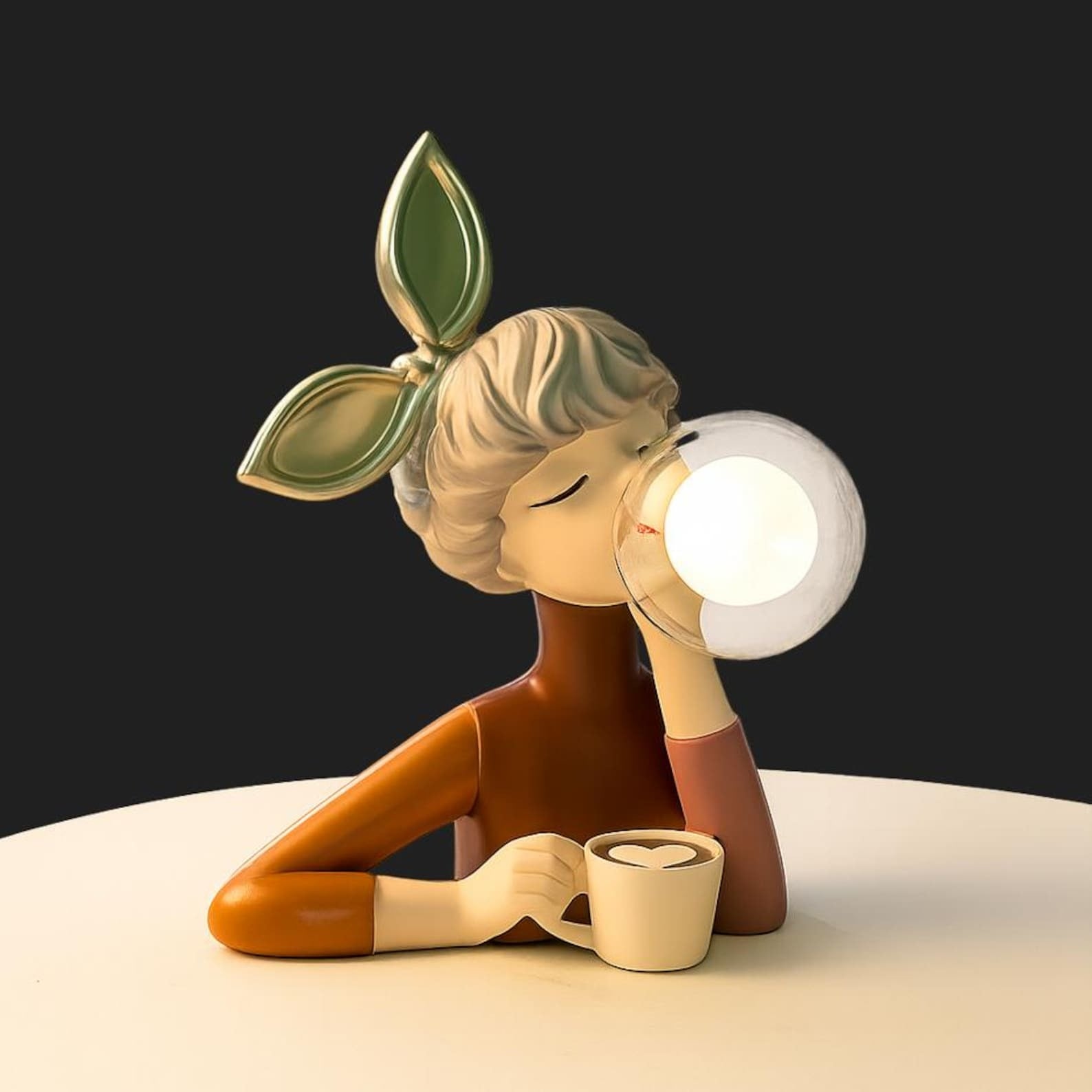 Bubble Girl Lightscordless™ Handcrafted Resin Table Lamp – Modern Decor Accent