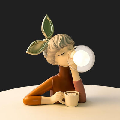 Bubble Girl Lightscordless™ Handcrafted Resin Table Lamp – Modern Decor Accent