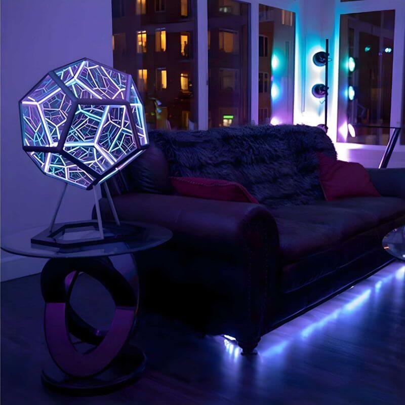 Cosmosphere 12-sided infinity mirror dodecahedron night light