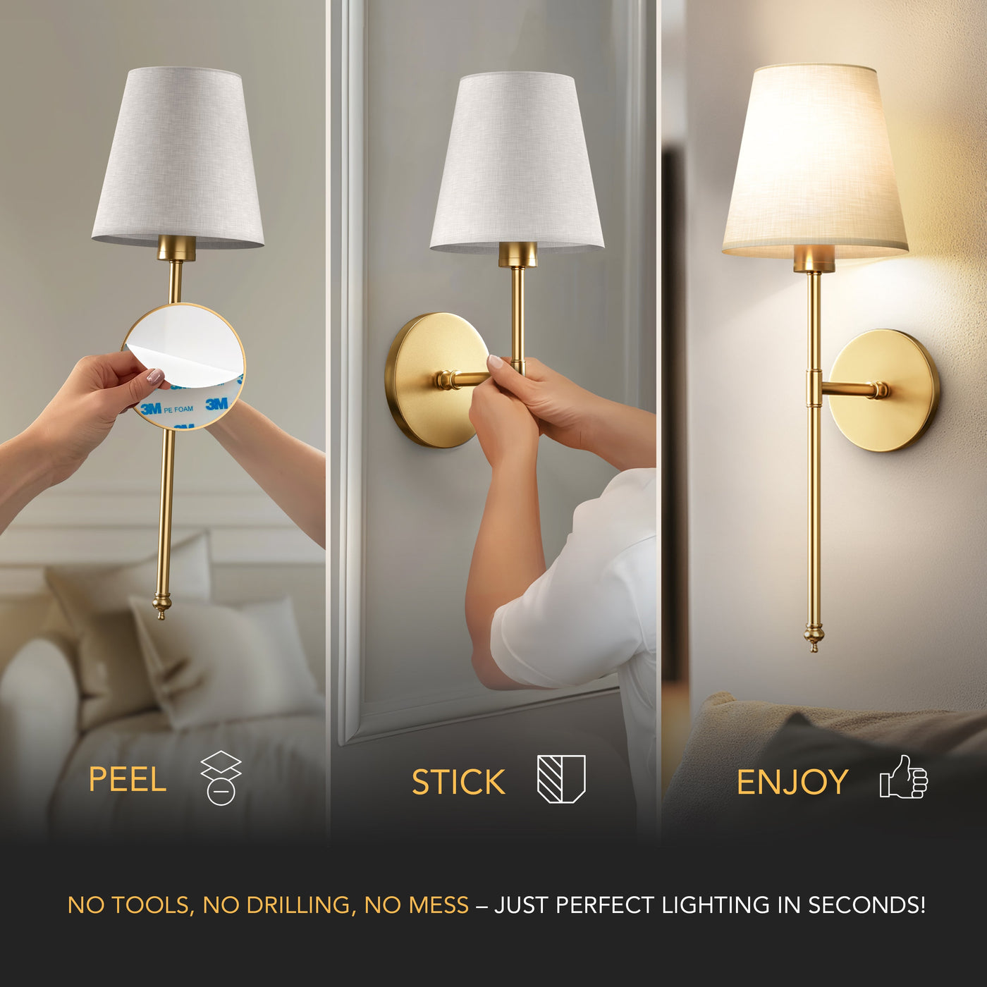 EasyGlow Wireless Wall Lights