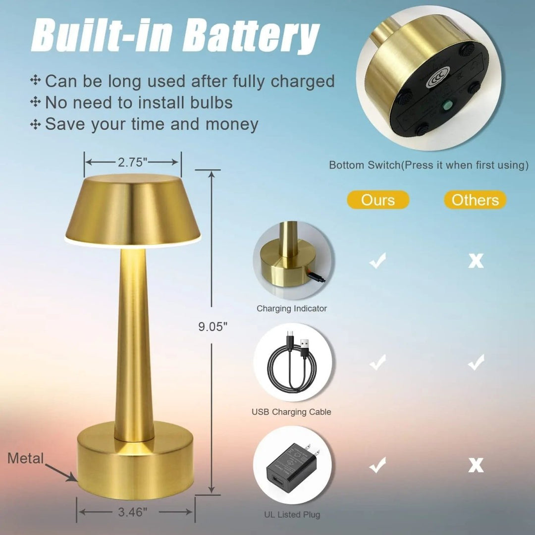Plug Less Lights Touch Sensor Cordless Table Lamp - Plug less Portable Lamp – Lightscordless
